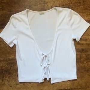 ARITZIA Wilfred Free: Tie-Front T-Shirt, White